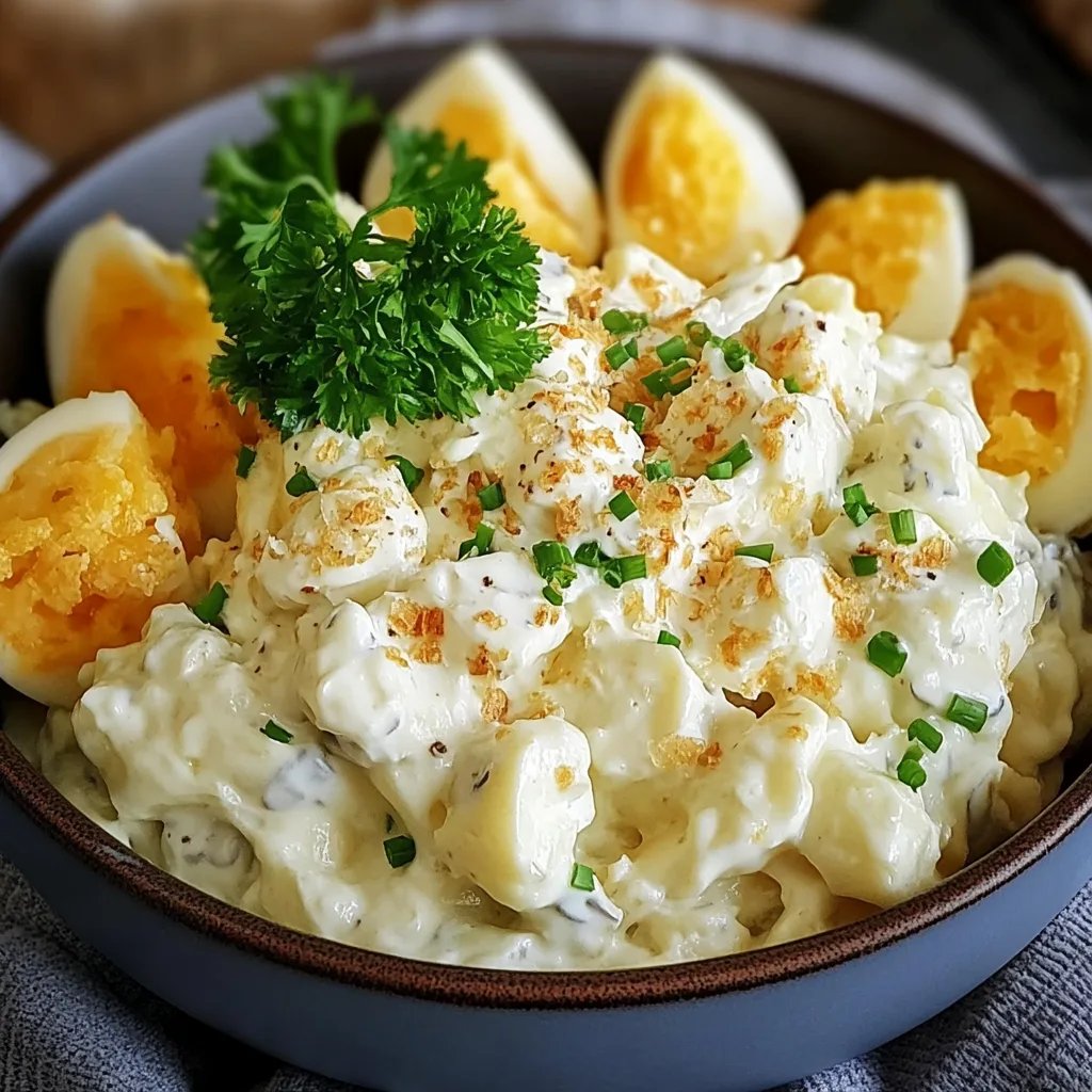 Klassischer Kartoffelsalat mit Ei und Mayonnaise