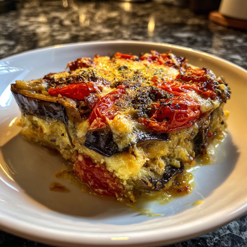 Auberginenauflauf vegetarisch aus dem Ofen