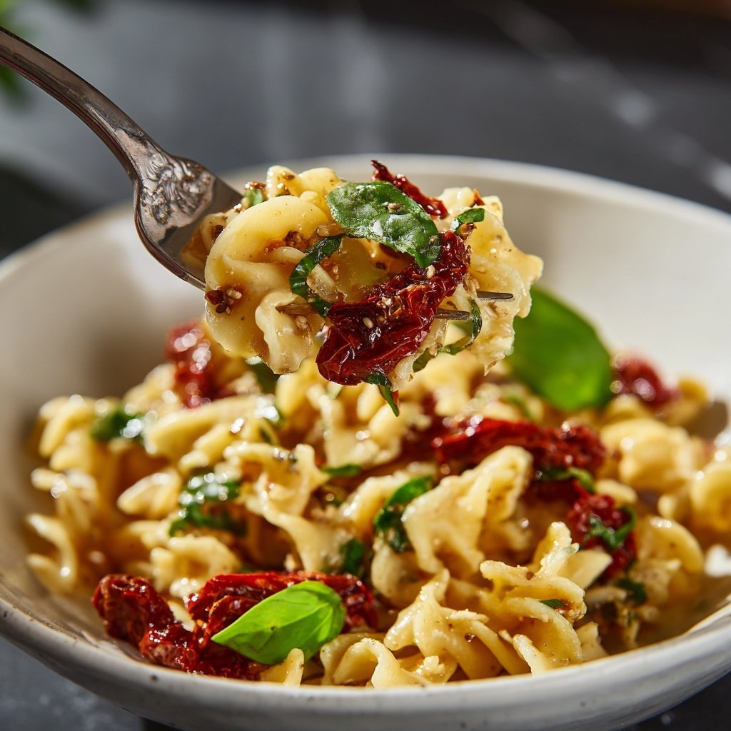 Mediterraner Nudelsalat Mit Getrockneten Tomaten