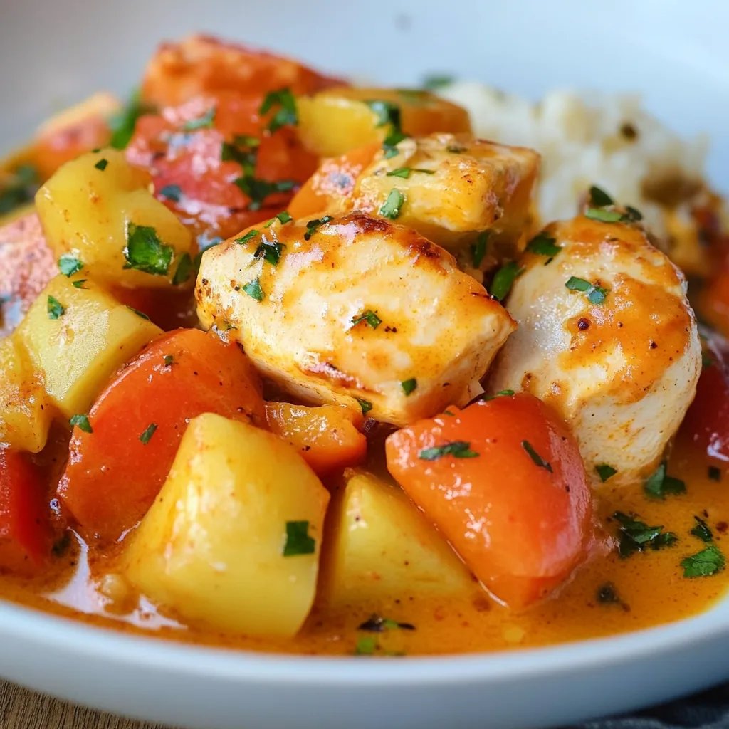 Paprika-Sahne-Hähnchen mit Reis