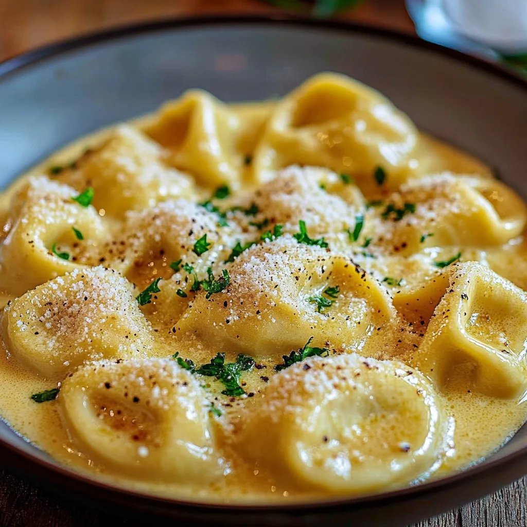 Cremige Knoblauch-Parmesan Tortellini