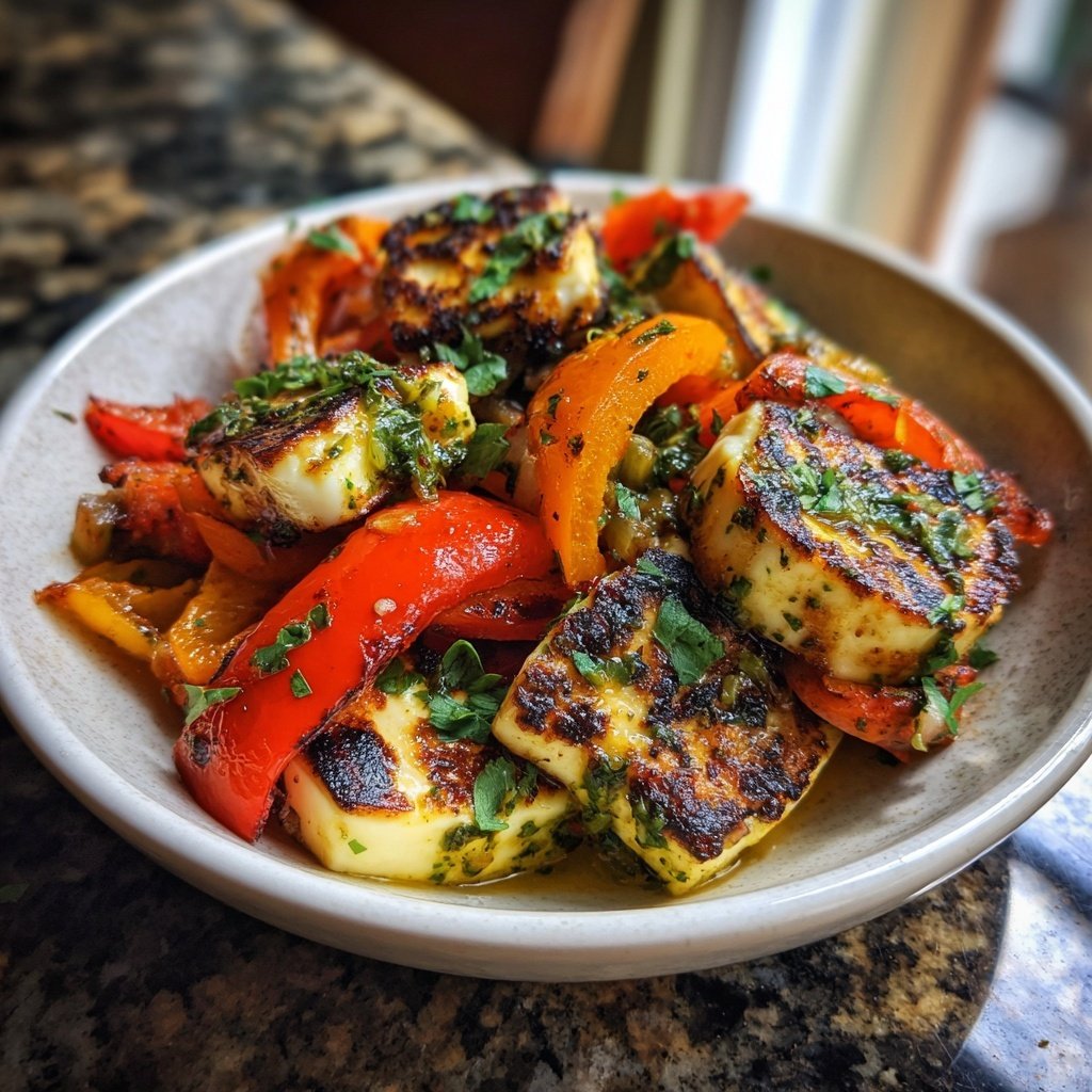 Gegrillter Halloumi Mit Gemüse