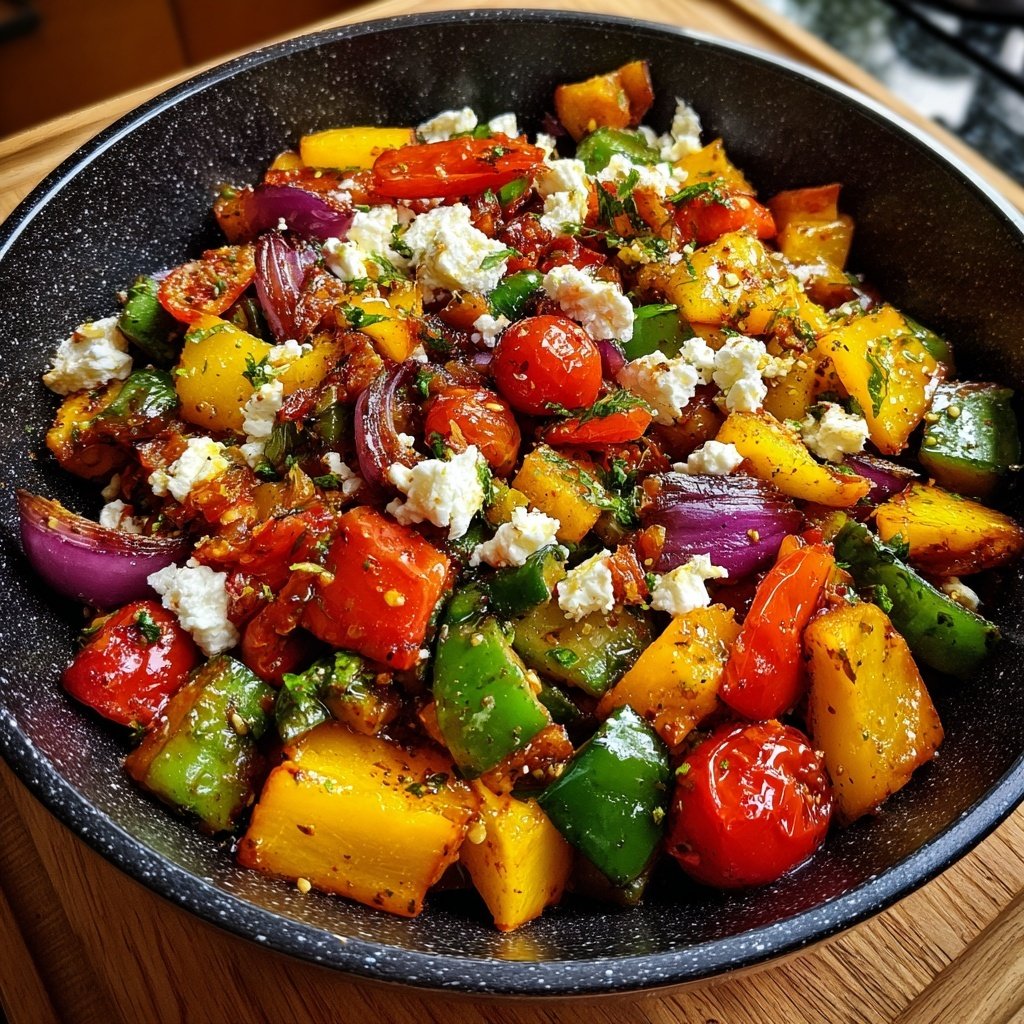 Gesund & Leicht Mediterrane Gemüsepfanne mit Feta