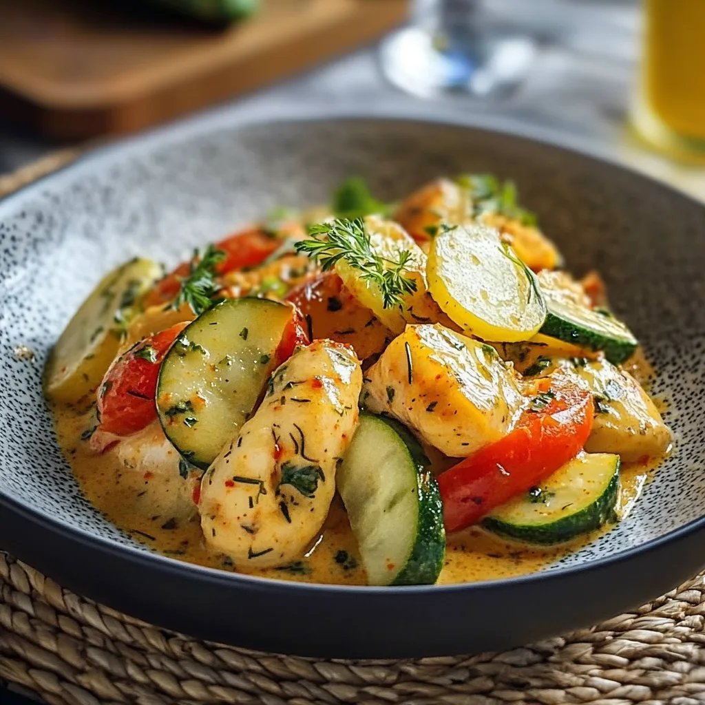 Paprika-Zucchini-Sahne-Hähnchen