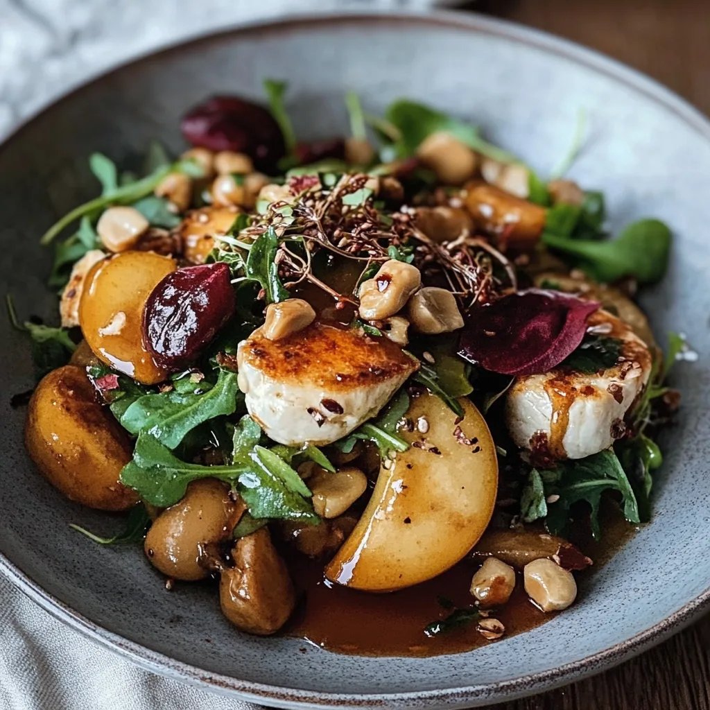Herbstsalat mit karamellisierten Birnen