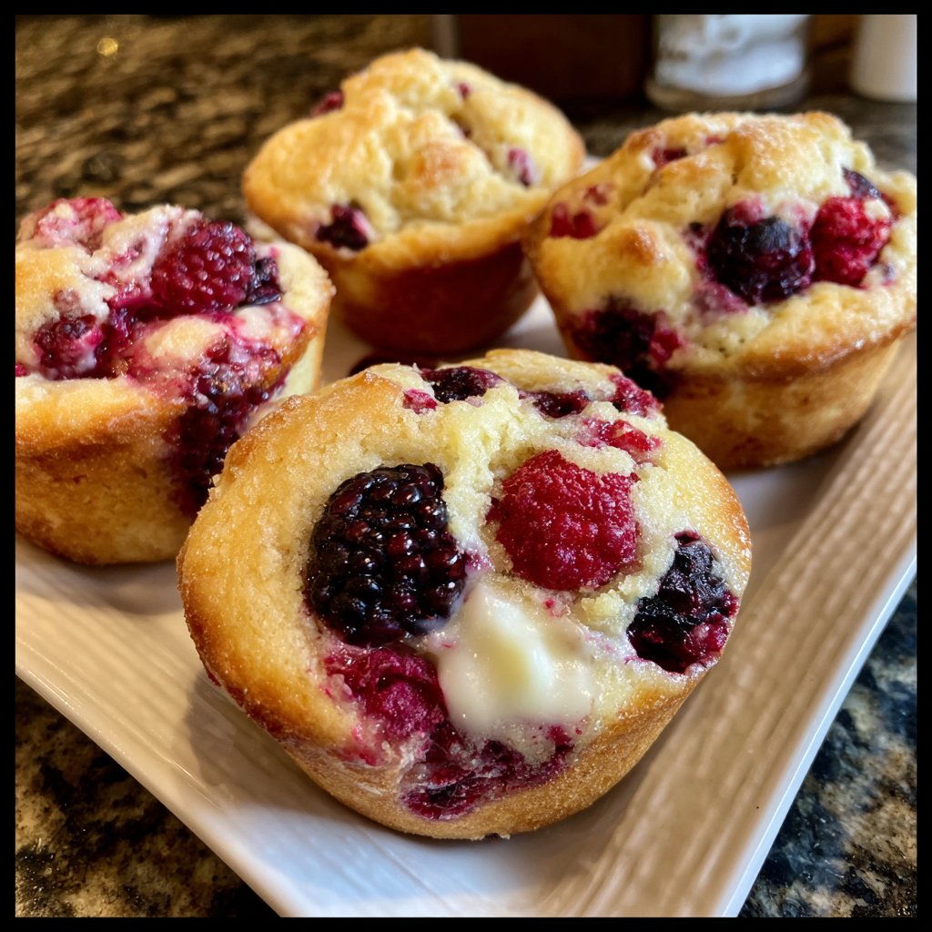 Muffins mit Joghurt und Beeren